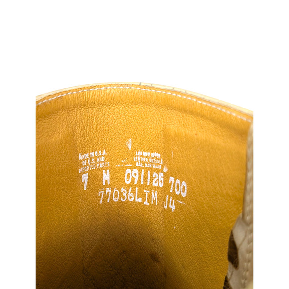 Frye Austin Banana Yellow Floral Cut Out Distressed Leather Boots Size 7 - Picture 5 of 8